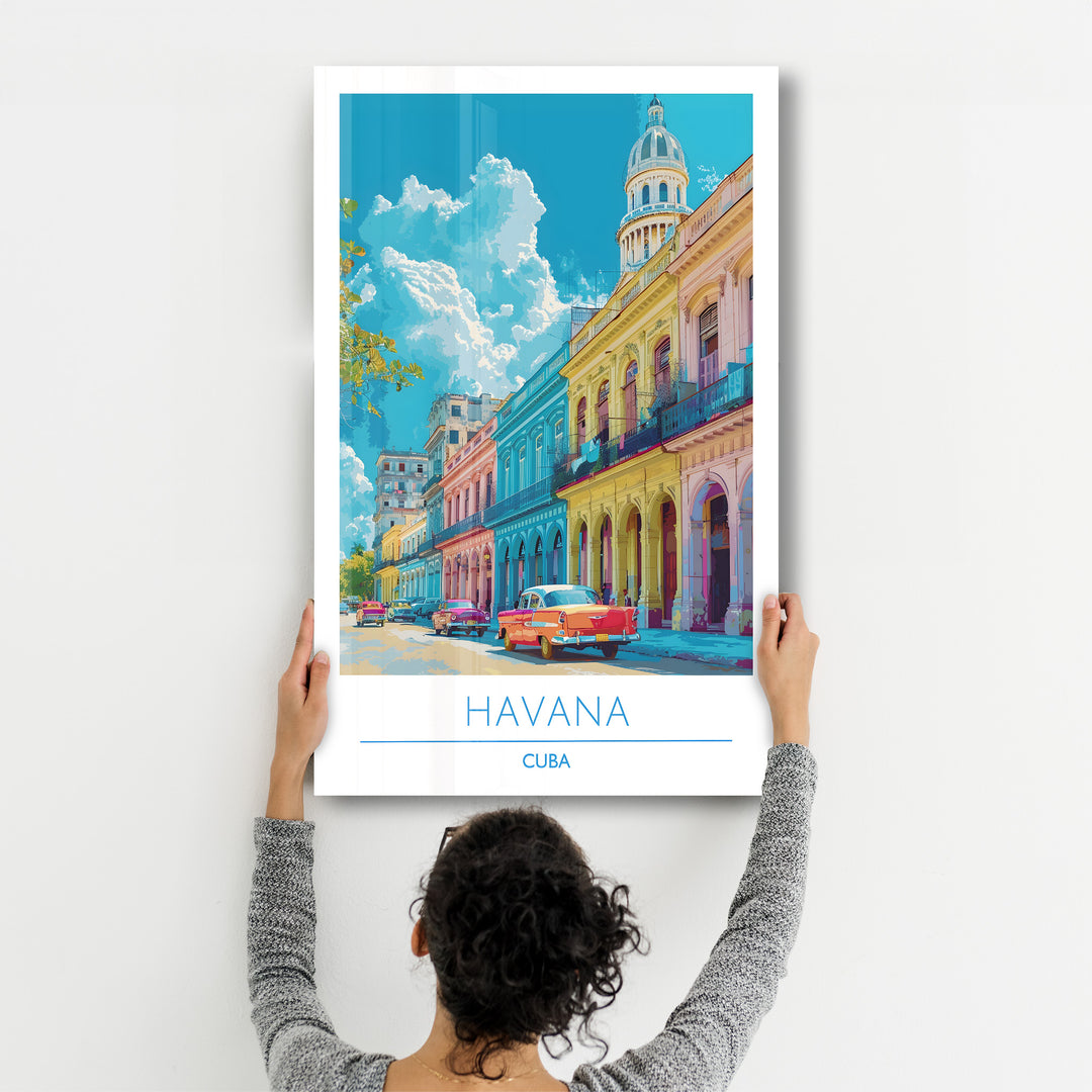 Havana Cuba-Travel Posters | Glass Wall Art