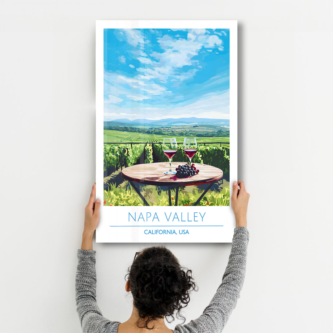 Napa Valley-California USA-Travel Posters | Glass Wall Art