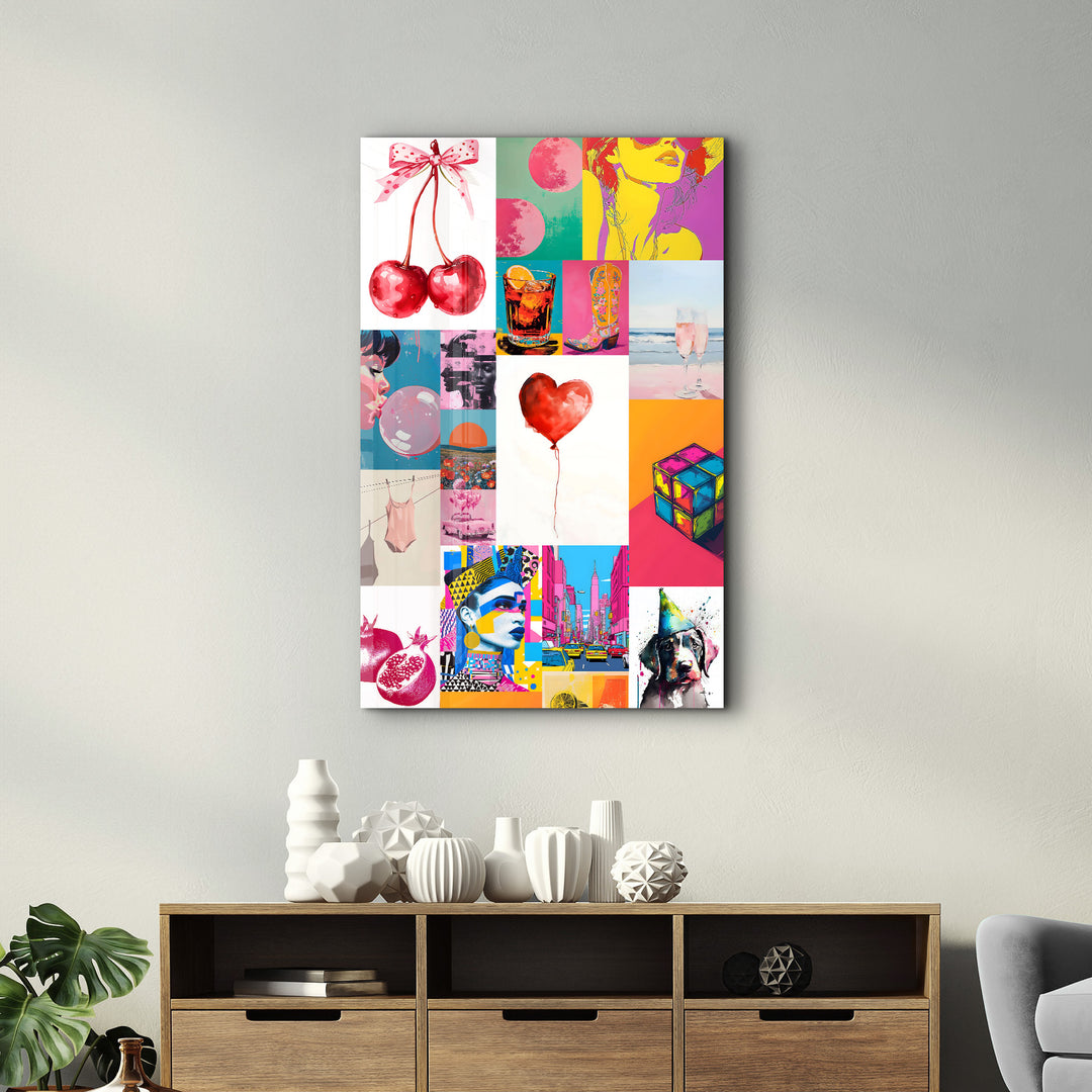 Eclectic Modern Collage-1 - Glass Wall Art