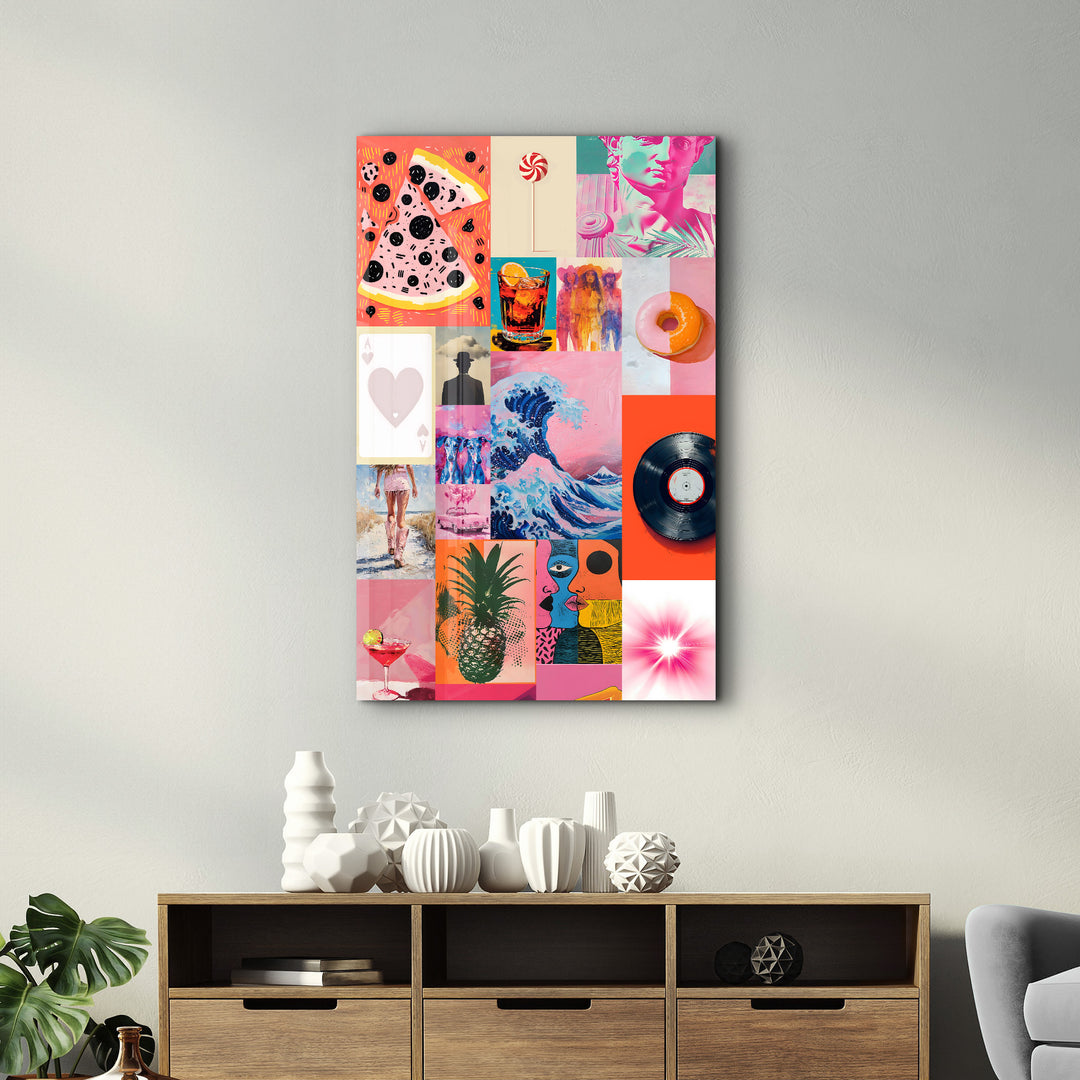 Eclectic Modern Collage-2 - Glass Wall Art