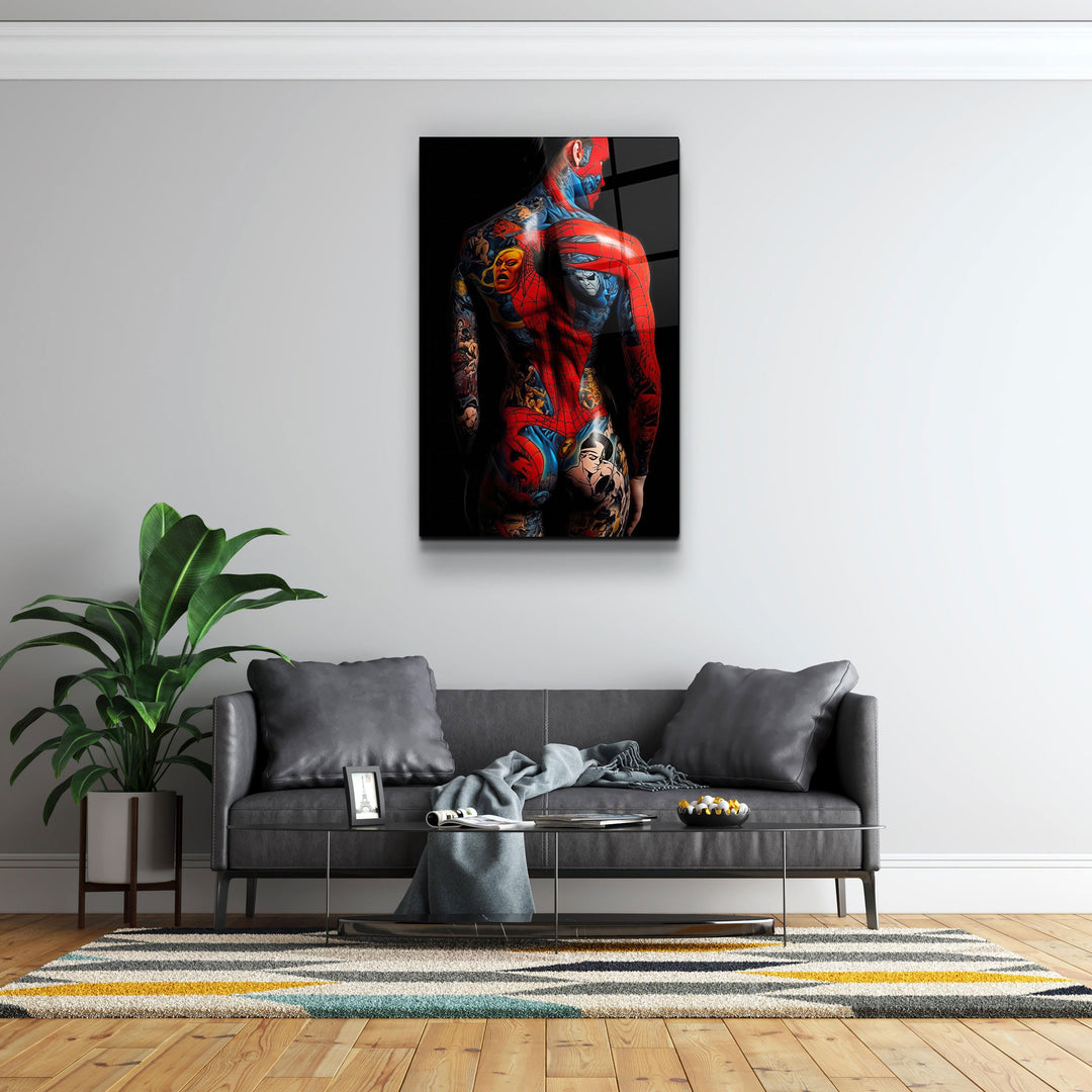 ・"Tattooed Body 3"・Designers Collection Glass Wall Art