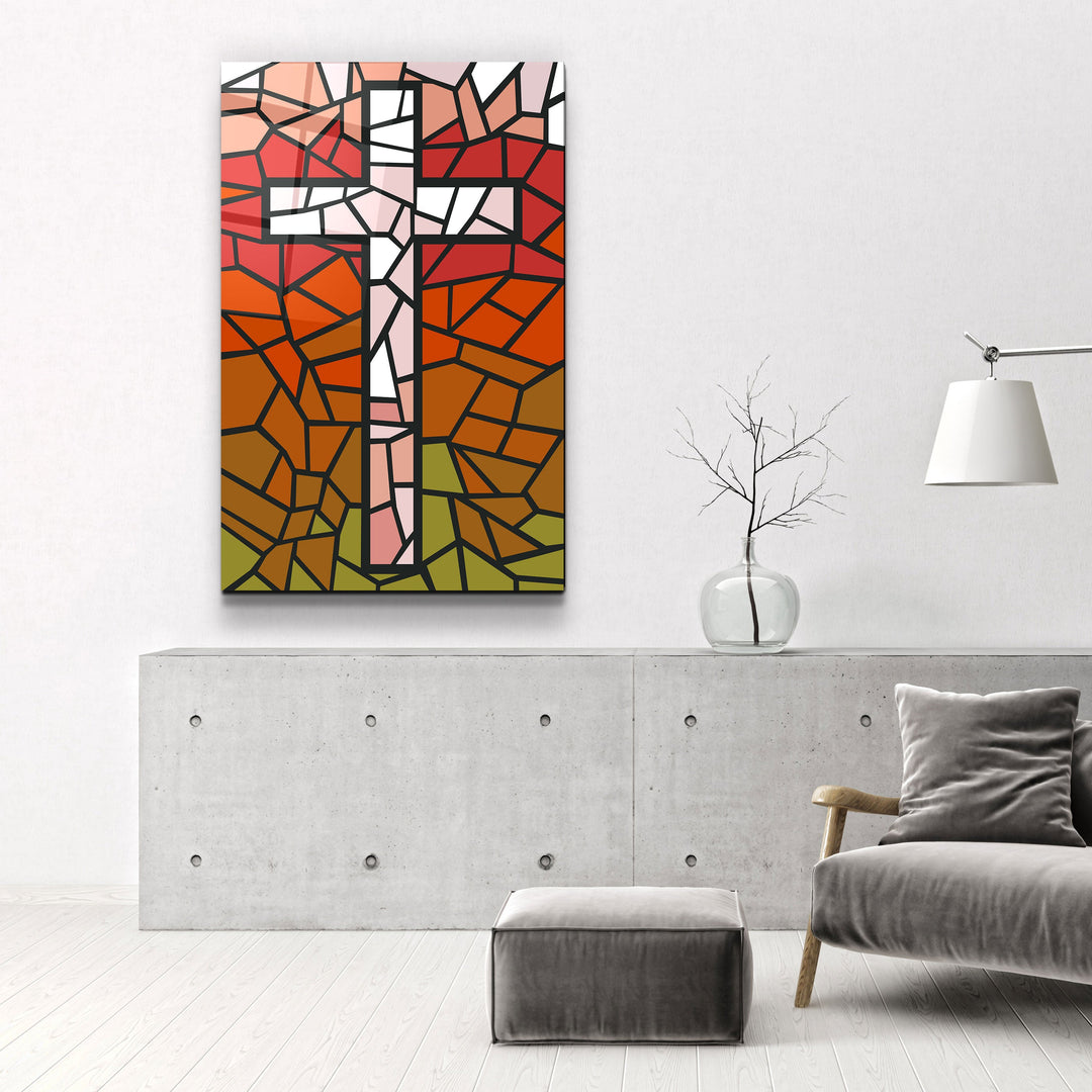 ."Cross". Designers Collection Glass Wall Art