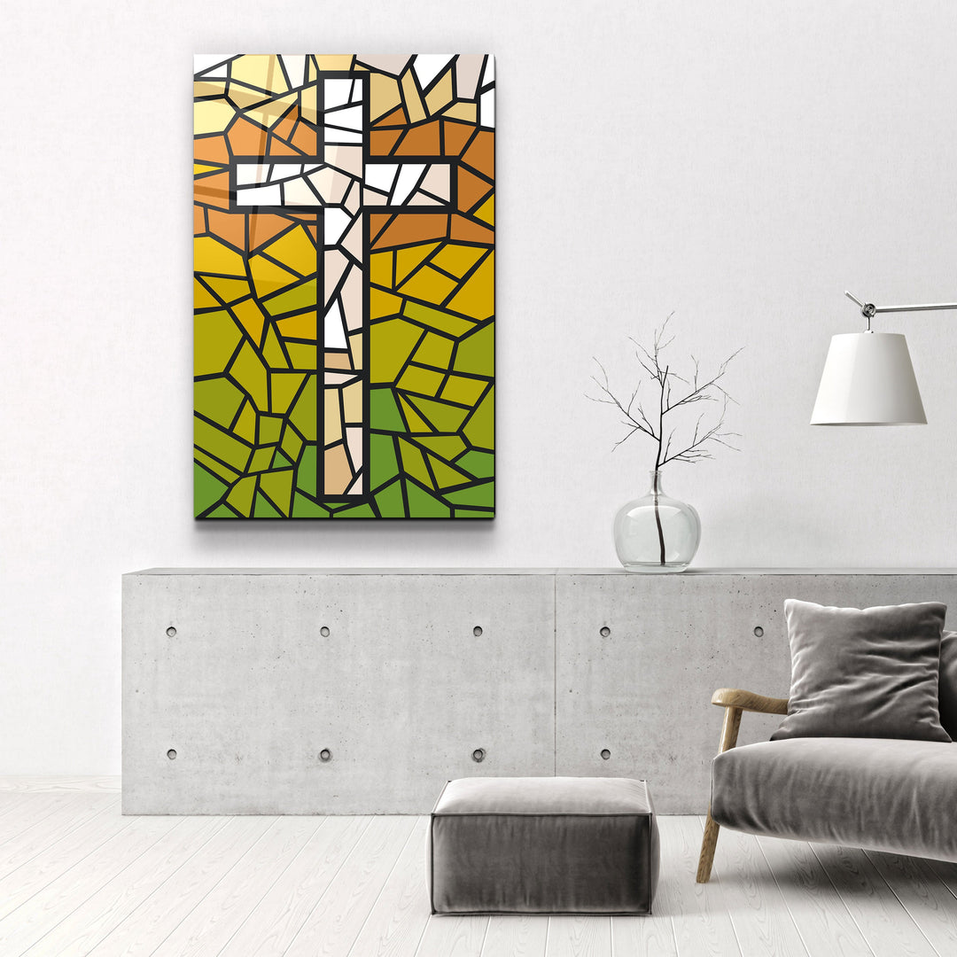 ."Cross". Designers Collection Glass Wall Art