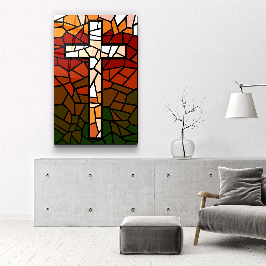 ."Cross". Designers Collection Glass Wall Art