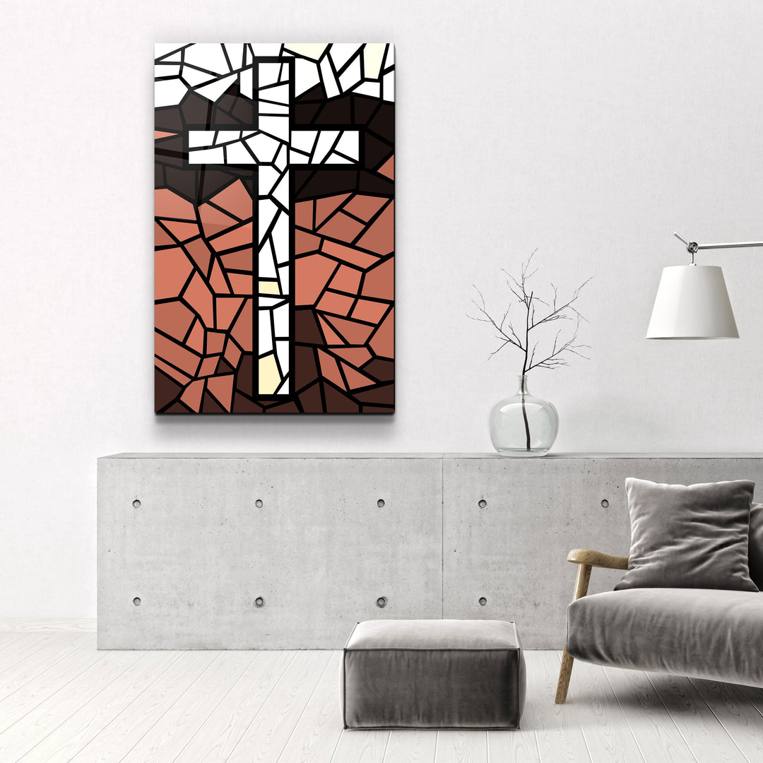 ."Cross". Designers Collection Glass Wall Art