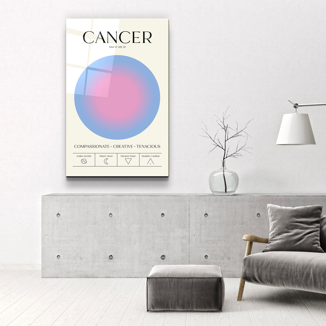 ."Cancer - Aura Collection". Zodiac Glass Wall Art