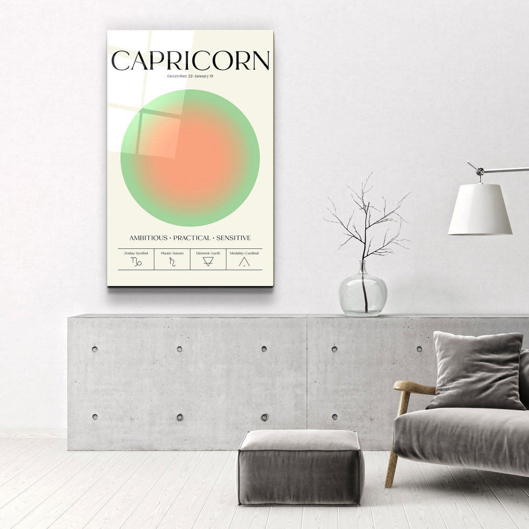 ."Capricorn - Aura Collection". Zodiac Glass Wall Art