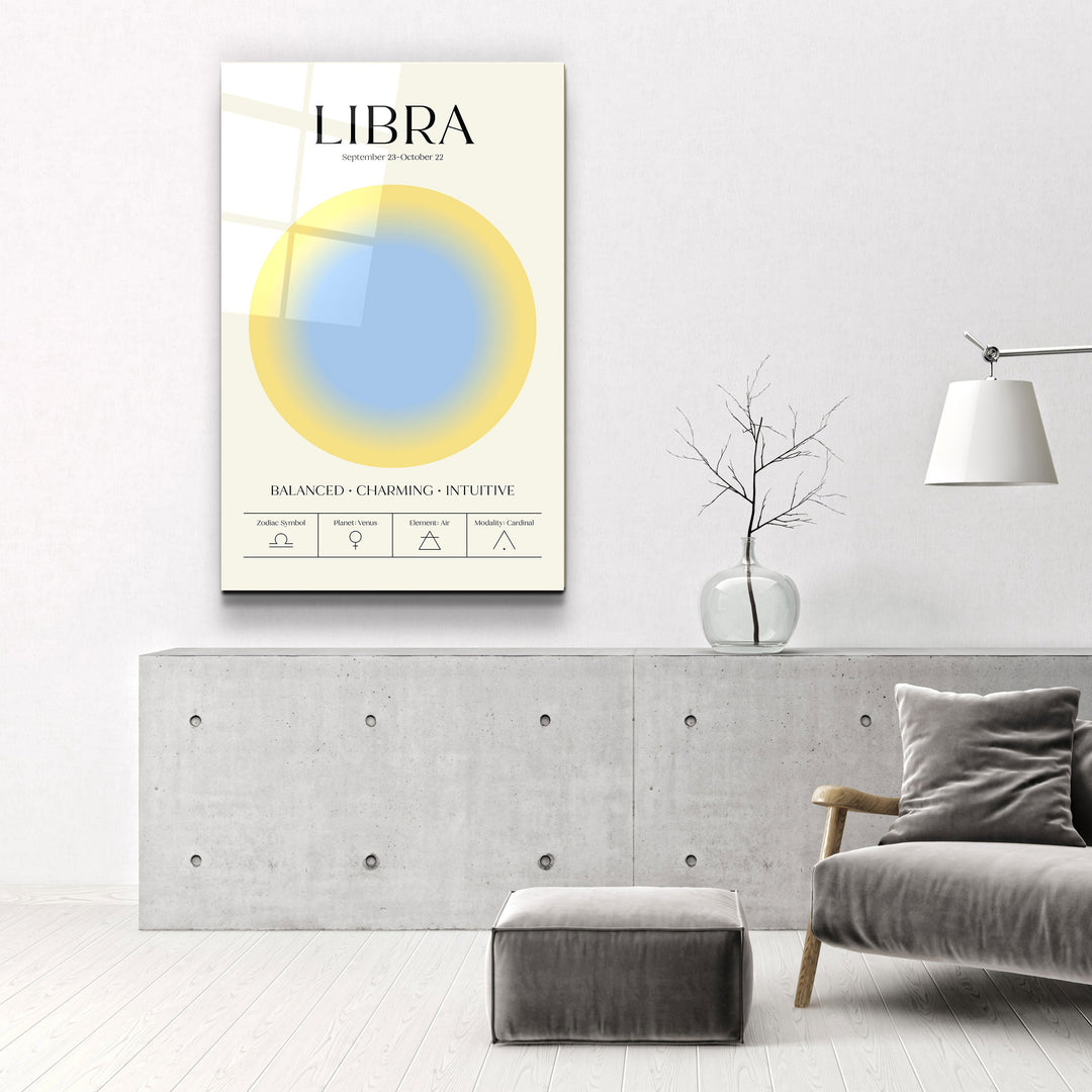 ."Libra - Aura Collection". Zodiac Glass Wall Art