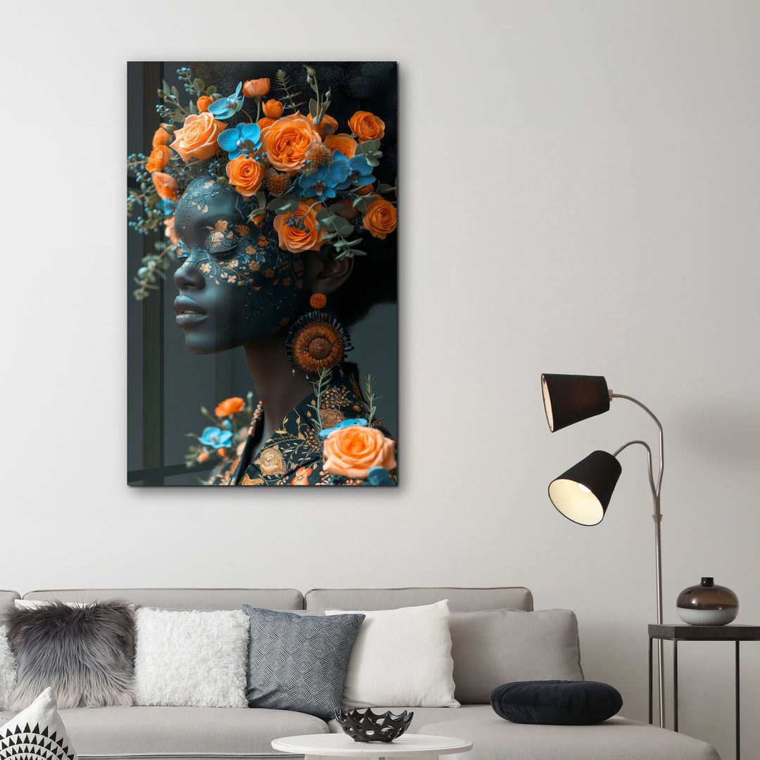 Orange Roses - Glass Wall Art