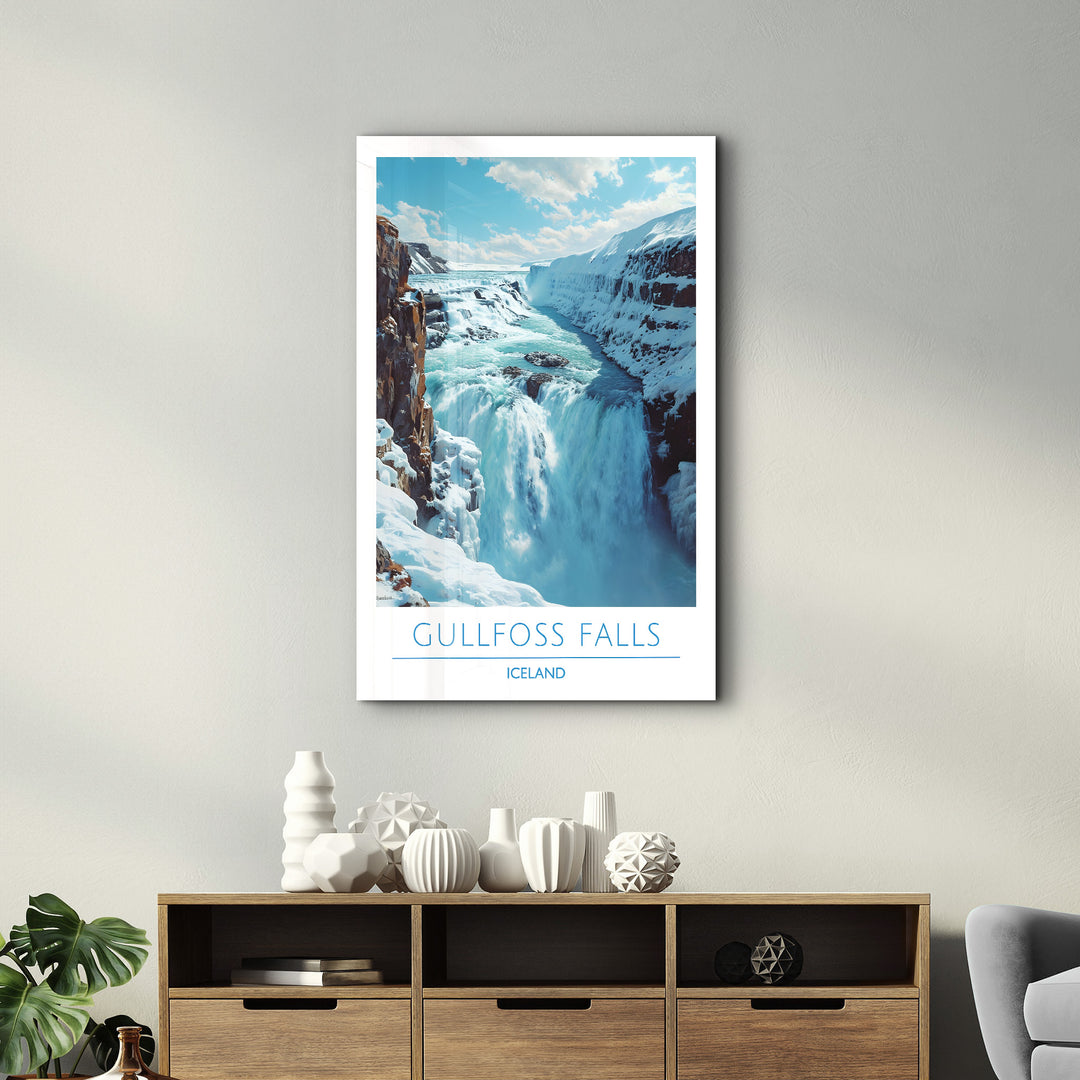 Gullfoss Iceland-Travel Posters | Glass Wall Art