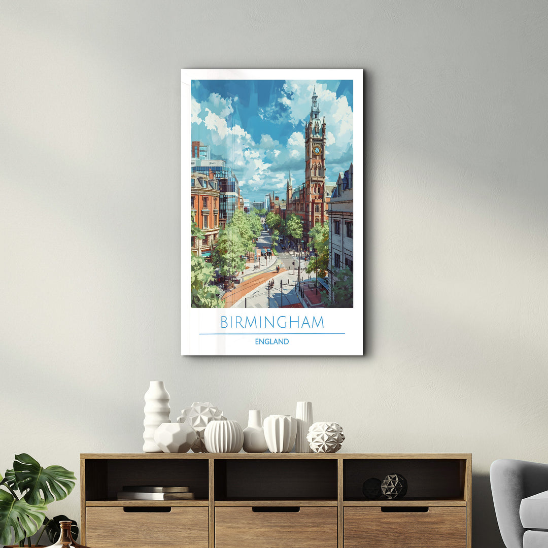 Birmingham England-Travel Posters | Glass Wall Art