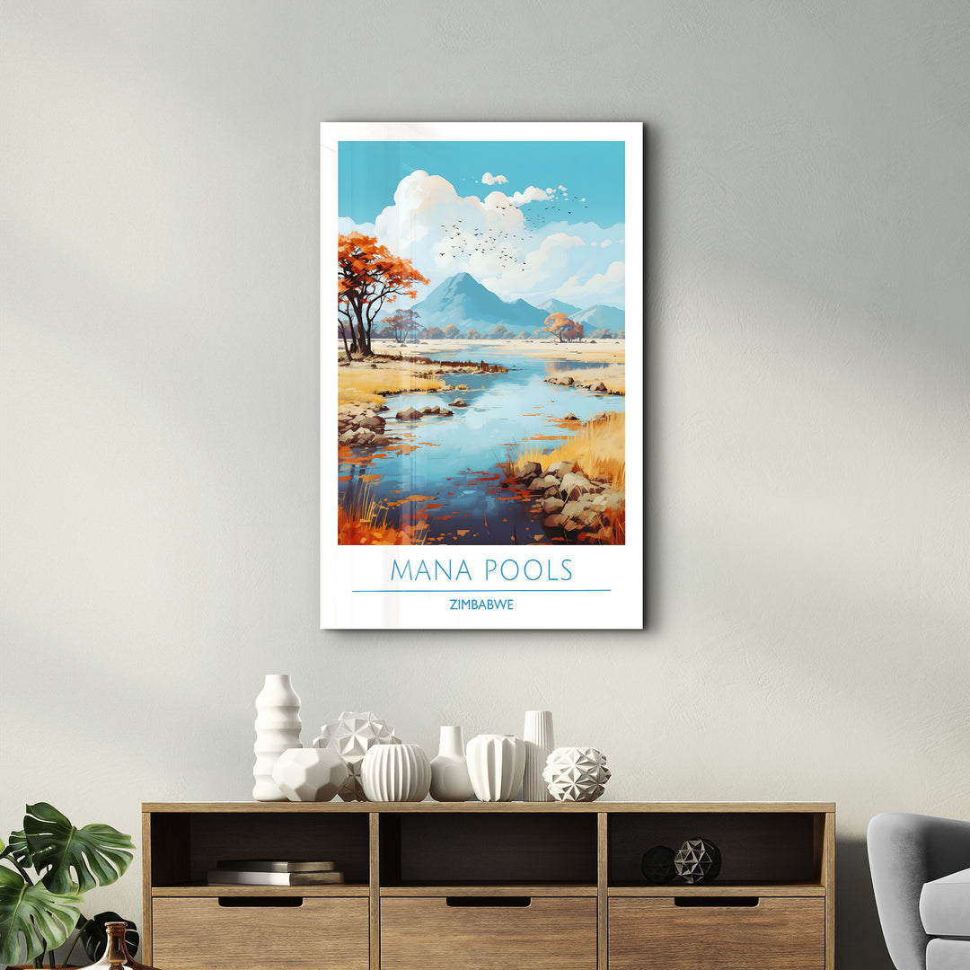 Mana Pools Zimbabwe-Travel Posters | Glass Wall Art