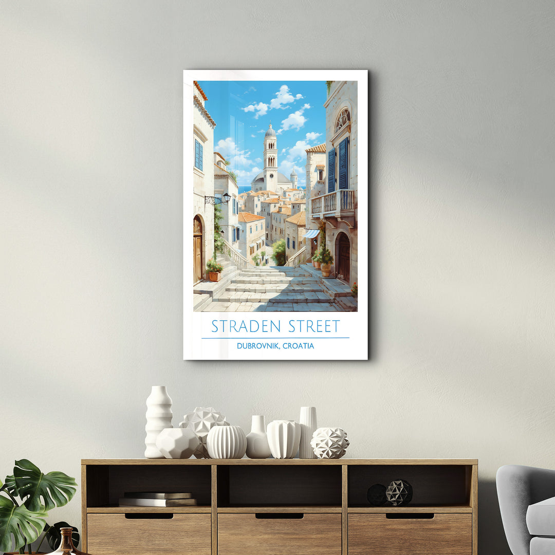 Straden Street-Dubrovnik Croatia-Travel Posters | Glass Wall Art