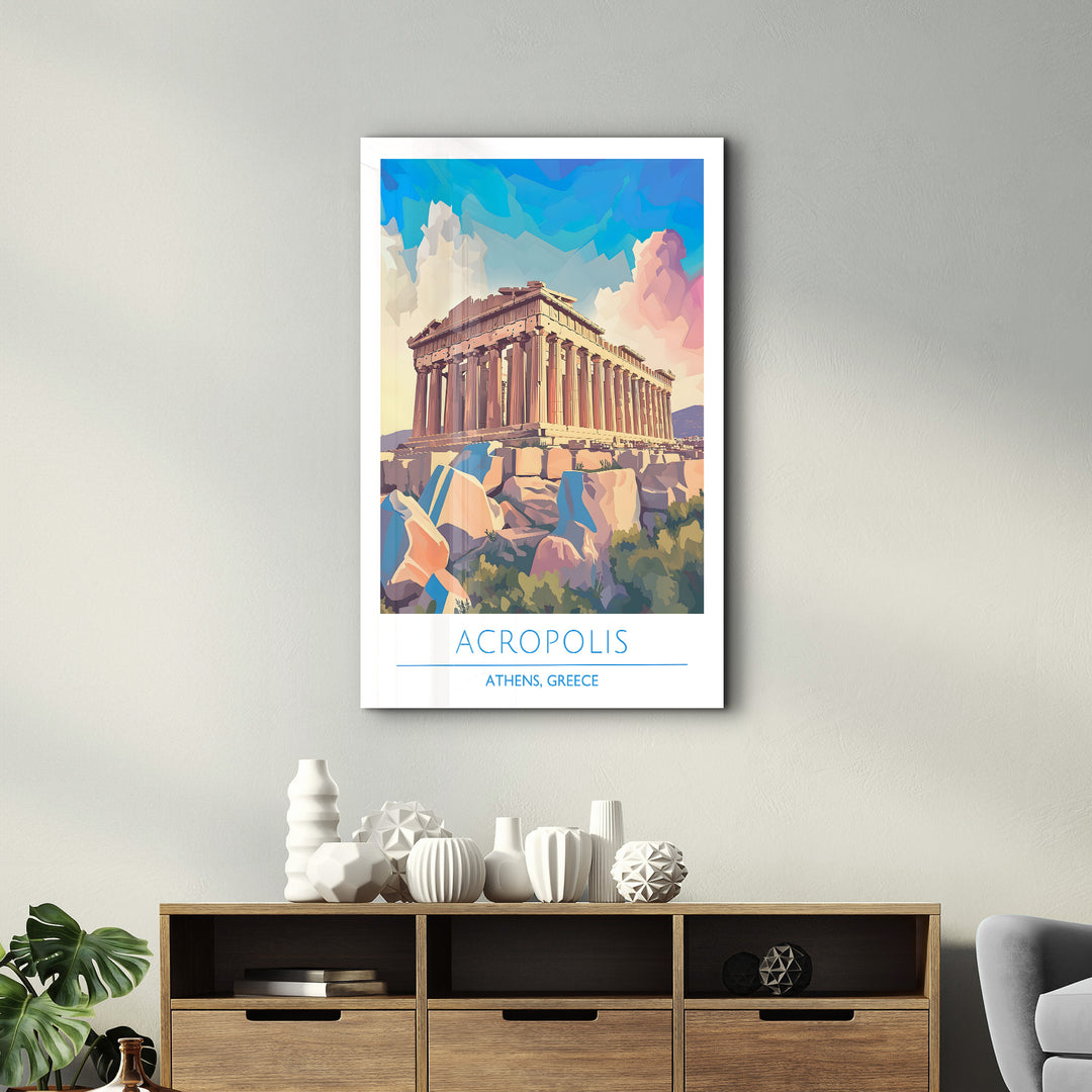 Acropolis-Athens Greece-Travel Posters | Glass Wall Art