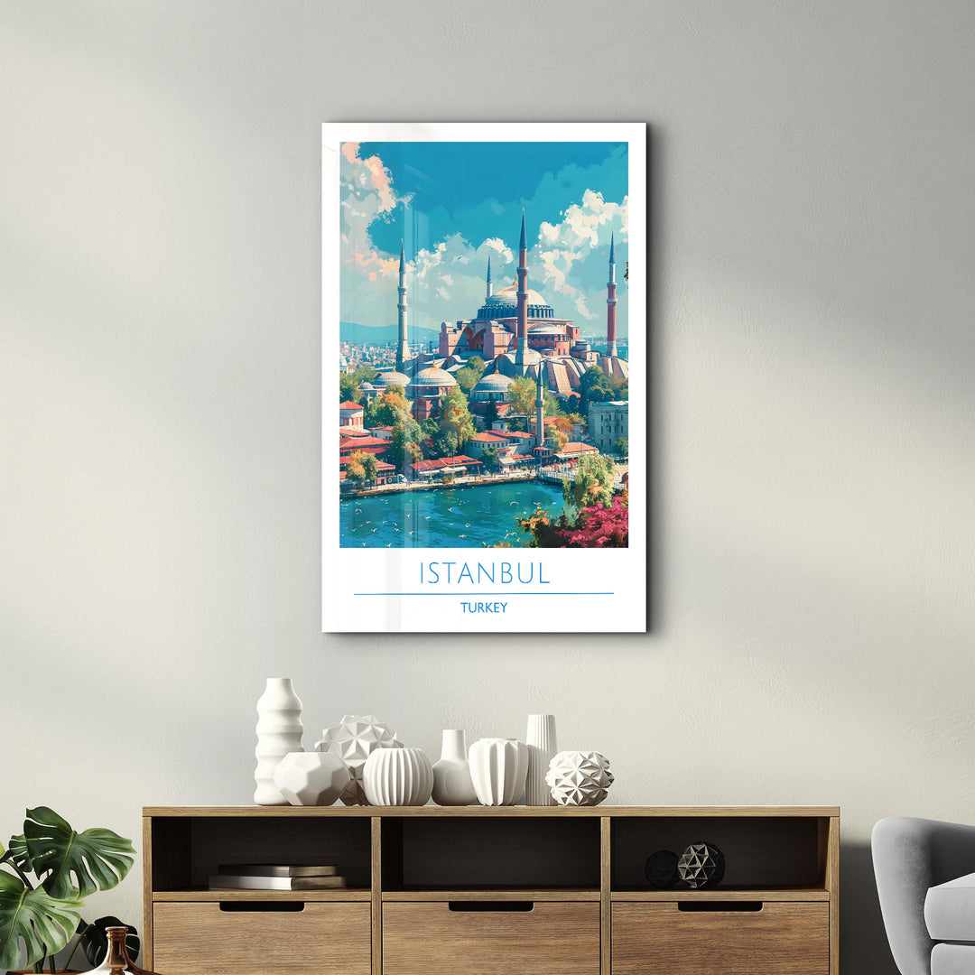 Istanbul Turkey-Travel Posters | Glass Wall Art