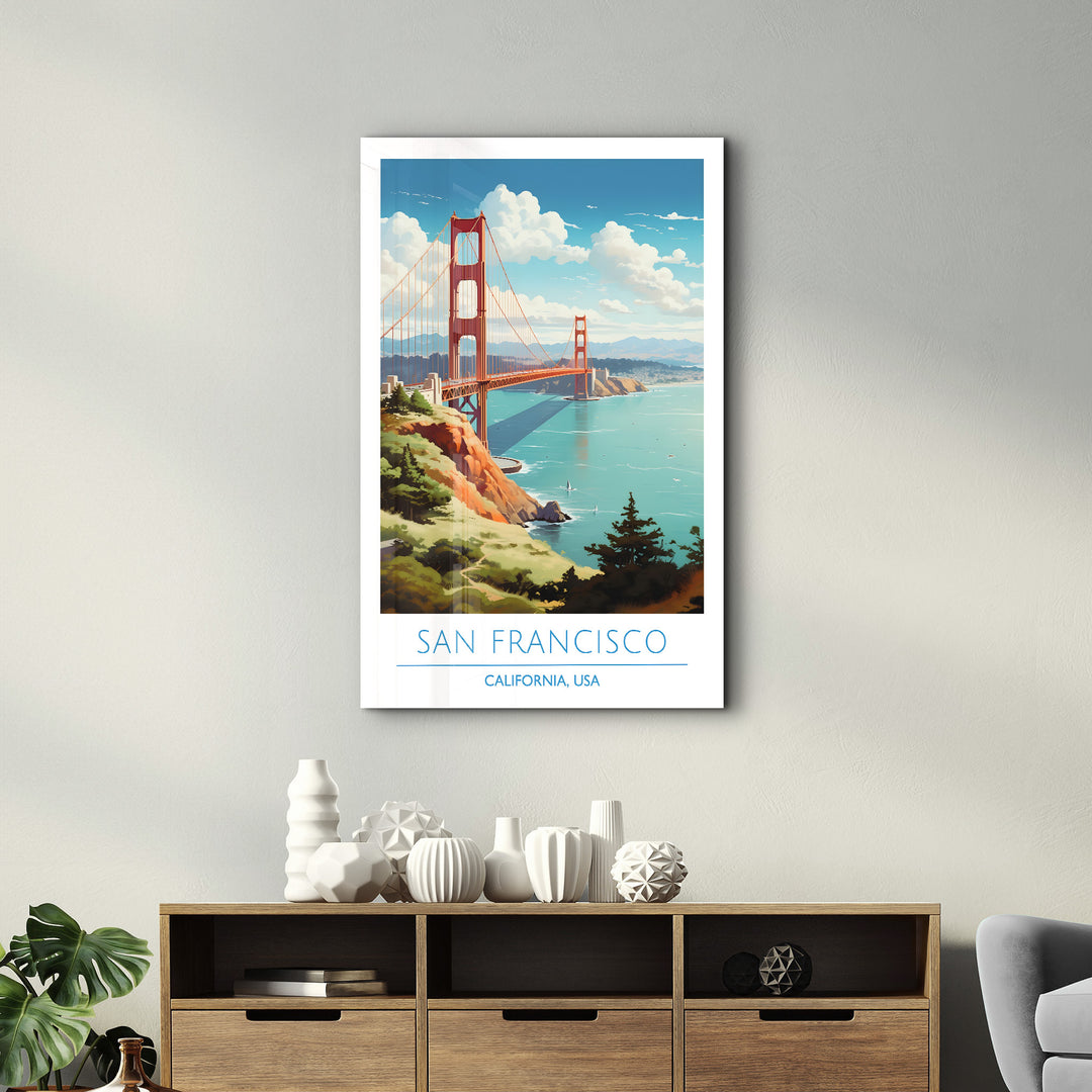 San Francisco-California USA-Travel Posters | Glass Wall Art