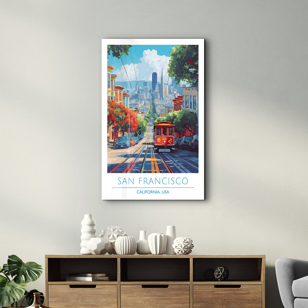 San Francisco-California USA-Travel Posters | Glass Wall Art