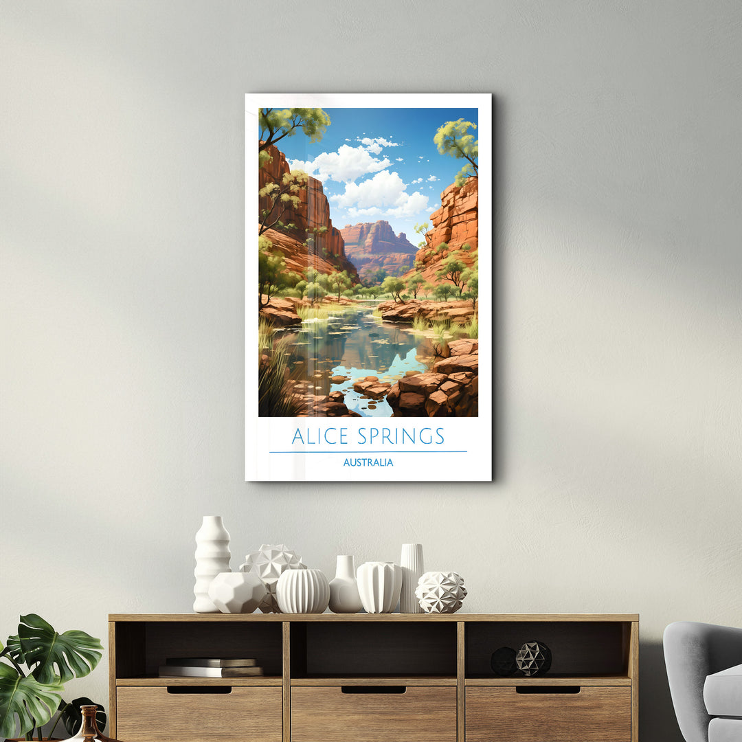 Alice Springs Australia-Travel Posters | Glass Wall Art