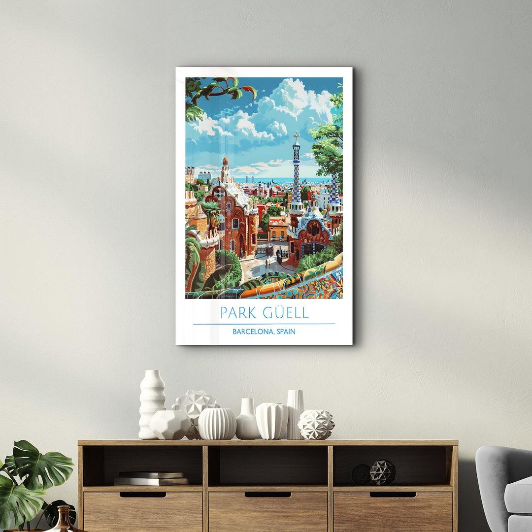 Park Guell-Barcelona Spain-Travel Posters | Glass Wall Art