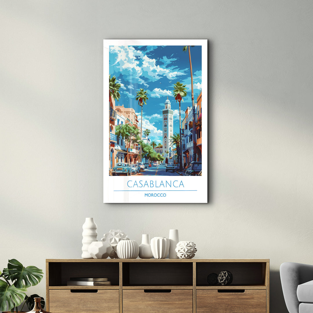 Casablanca Morocco-Travel Posters | Glass Wall Art