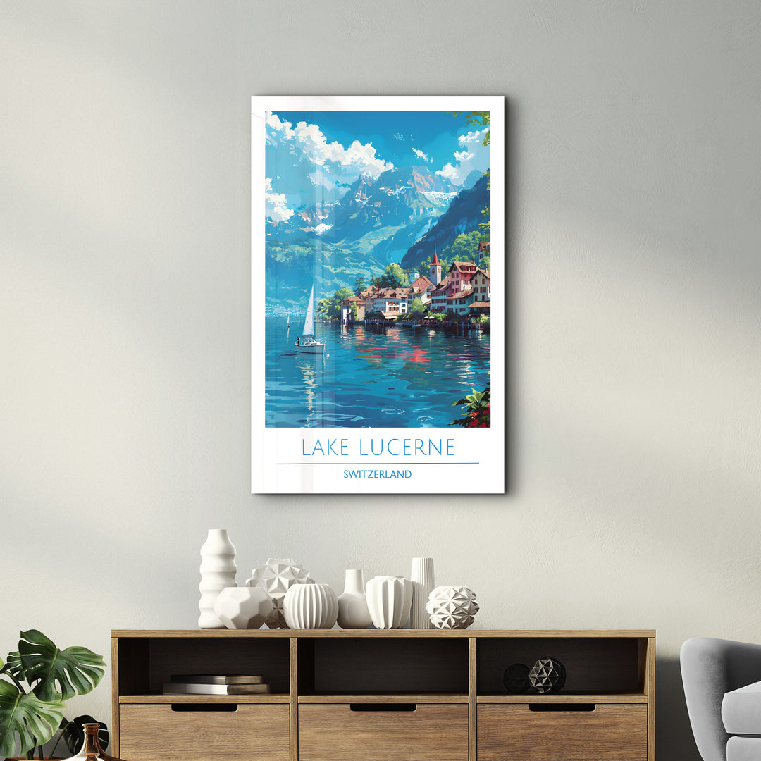 Lake Lucerne Switzerland-Travel Posters | Glass Wall Art