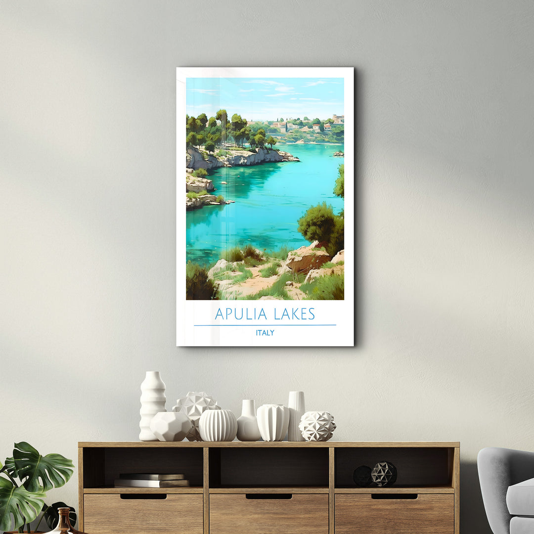 Apulia Lakes Italy-Travel Posters | Glass Wall Art