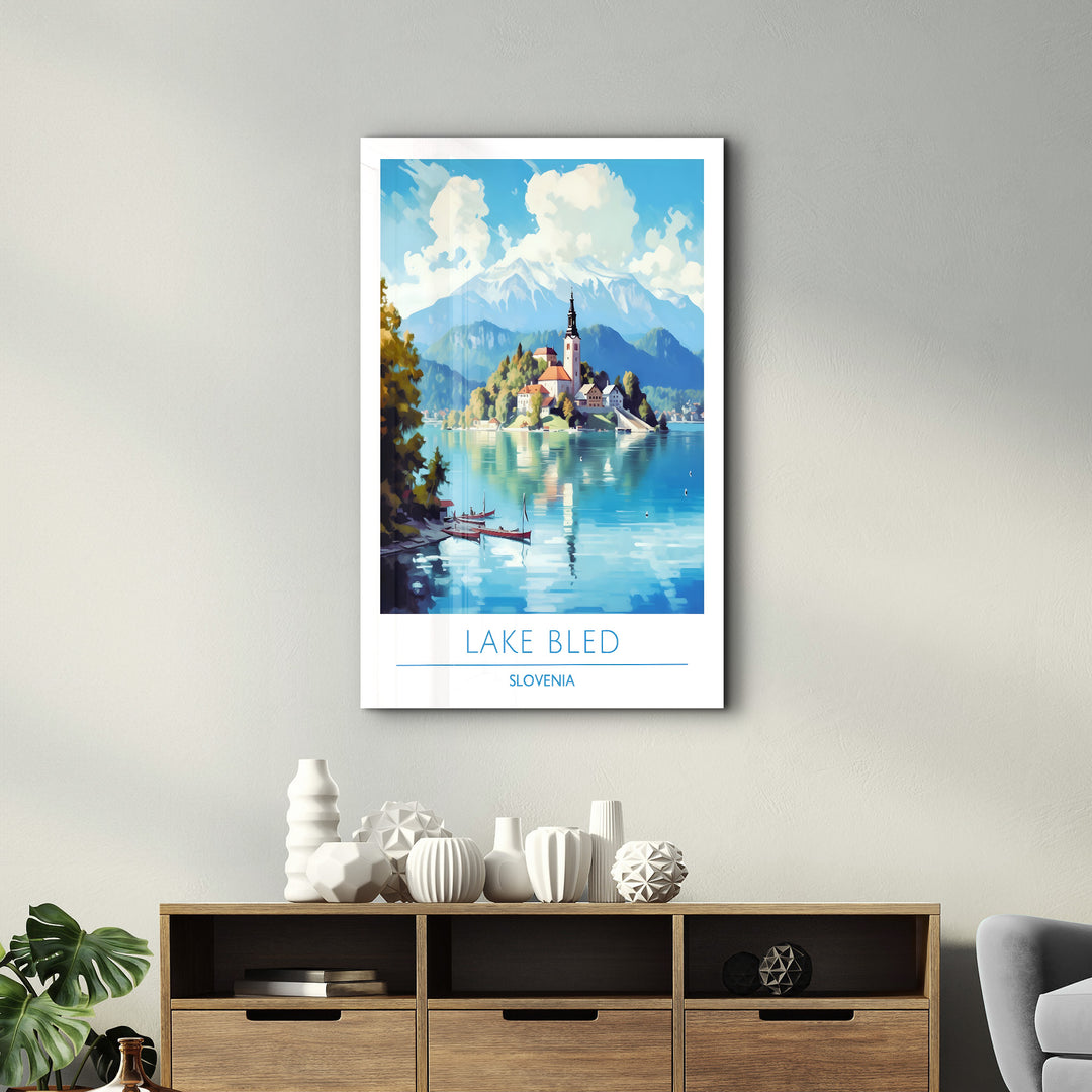 Lake Bled Slovenia-Travel Posters | Glass Wall Art