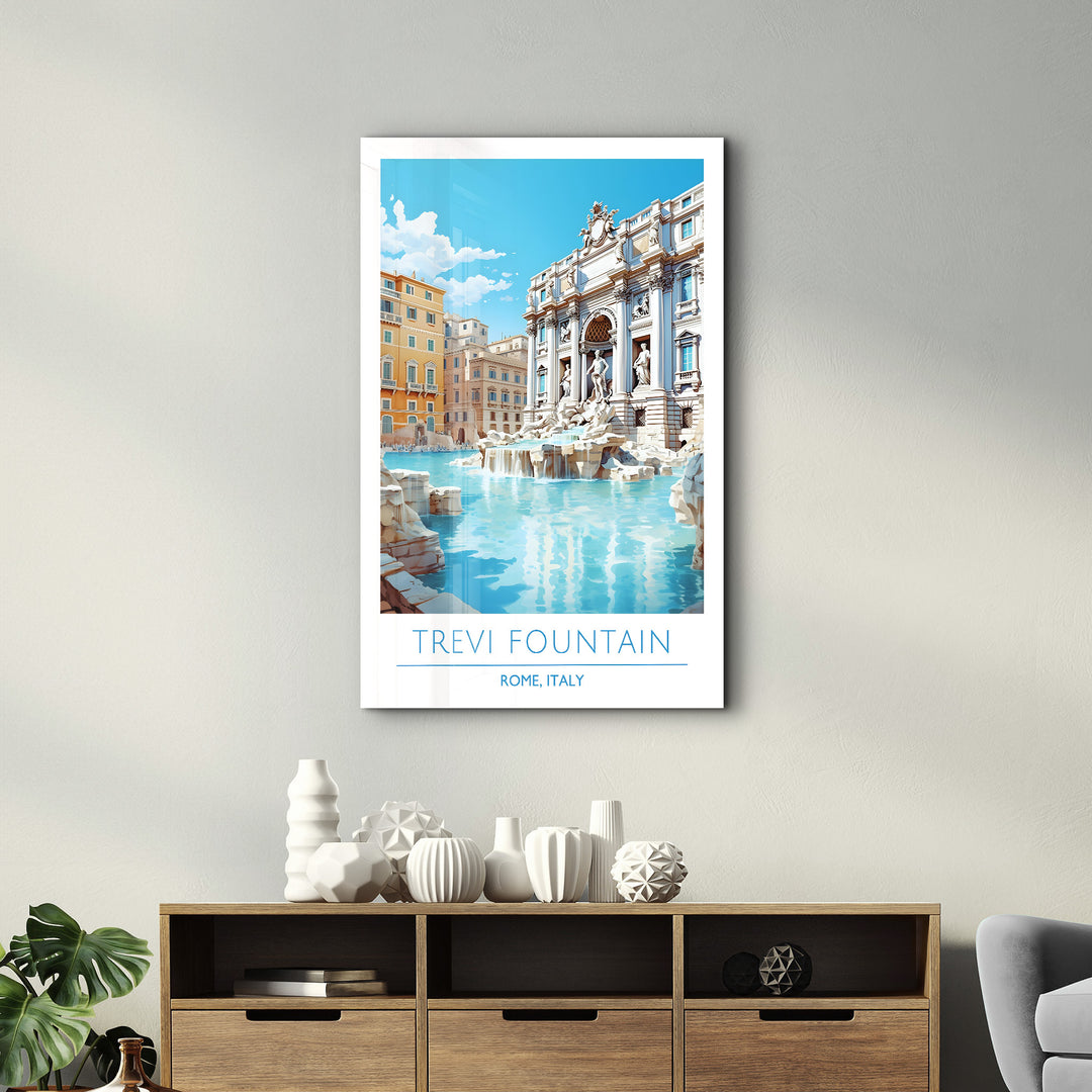 Trevi Fountain-Rome Italy-Travel Posters | Glass Wall Art