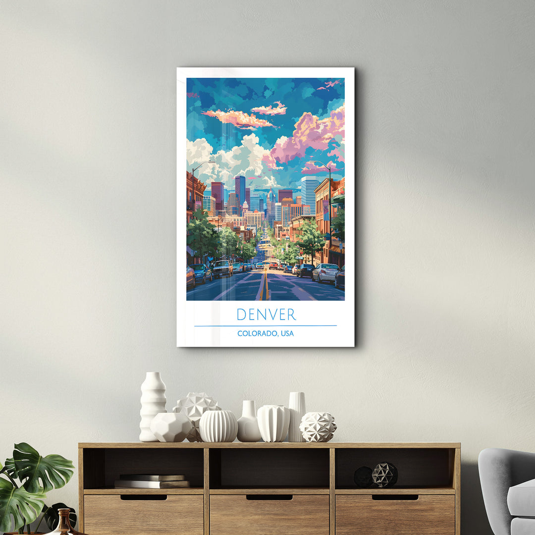 Denver-Colorado USA-Travel Posters | Glass Wall Art