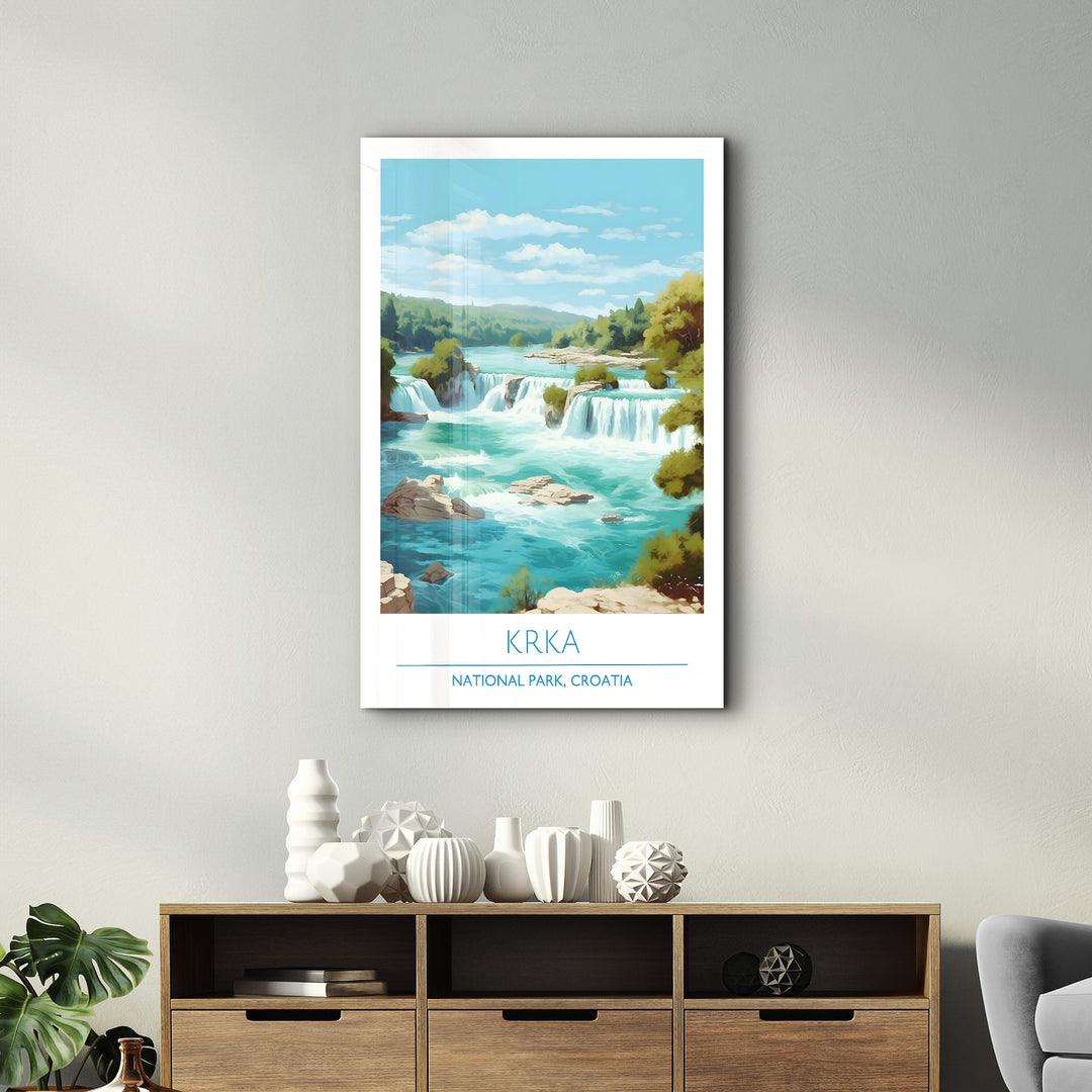 Krka-National Park Croatia-Travel Posters | Glass Wall Art