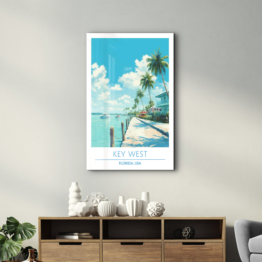 Key West-Florida USA-Travel Posters | Glass Wall Art