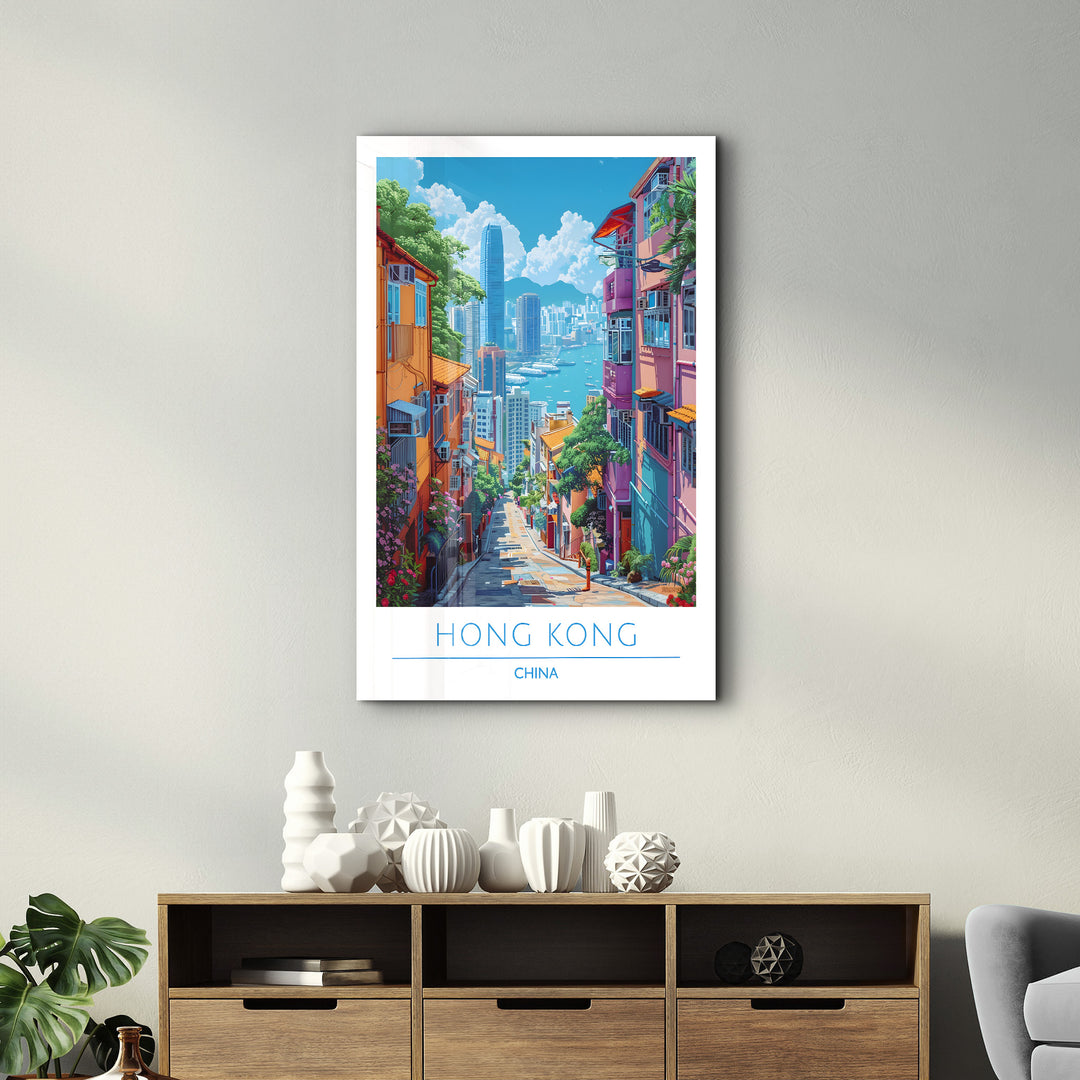 Hong Kong China-Travel Posters | Glass Wall Art