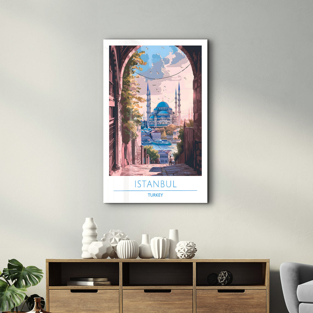 Istanbul Turkey-Travel Posters | Glass Wall Art