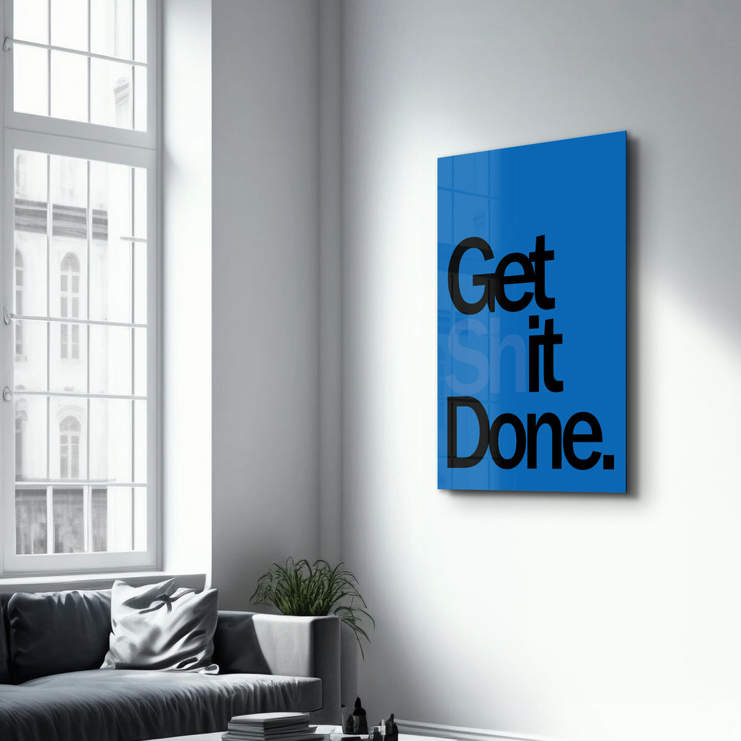 Get X Done Blue | Designers Collection Glass Wall Art