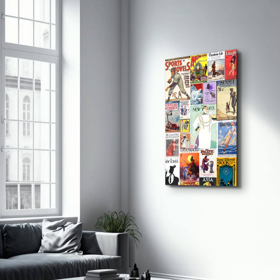 Retro Magazine Covers-4 - Glass Wall Art