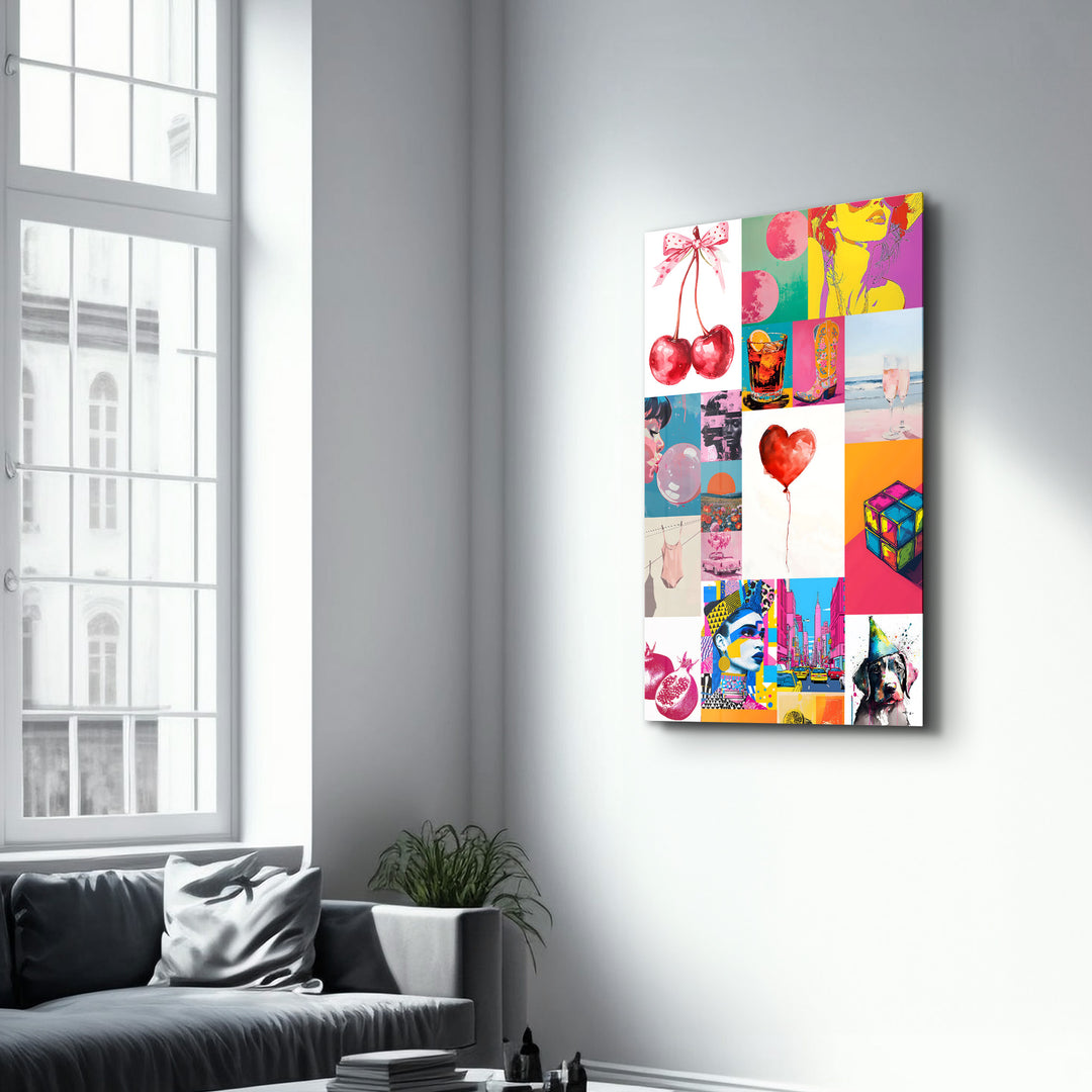 Eclectic Modern Collage-1 - Glass Wall Art