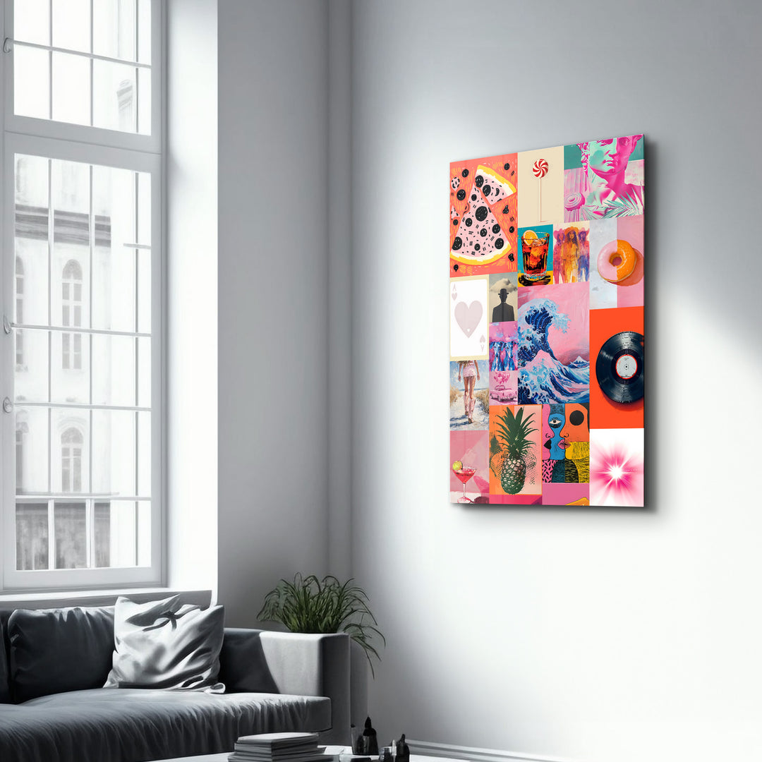 Eclectic Modern Collage-2 - Glass Wall Art