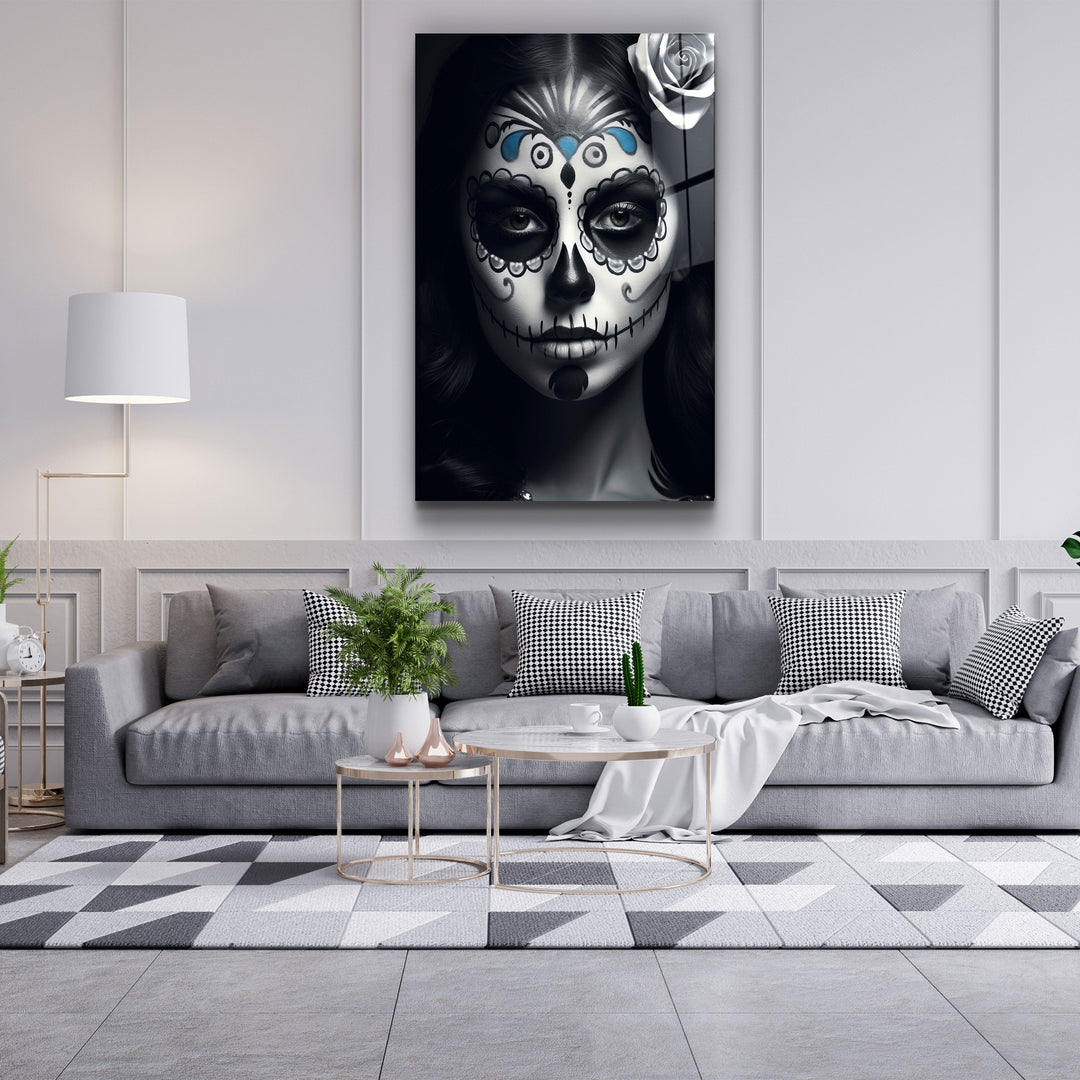 ・"Sugar Skull Make Up"・Designers Collection Glass Wall Art