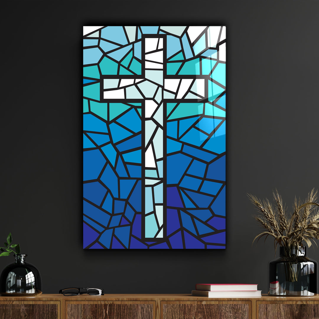 ."Cross". Designers Collection Glass Wall Art