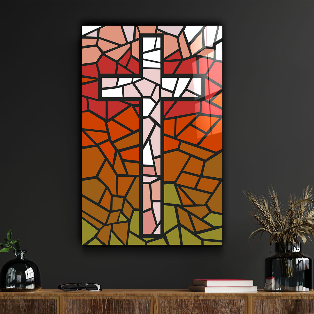 ."Cross". Designers Collection Glass Wall Art