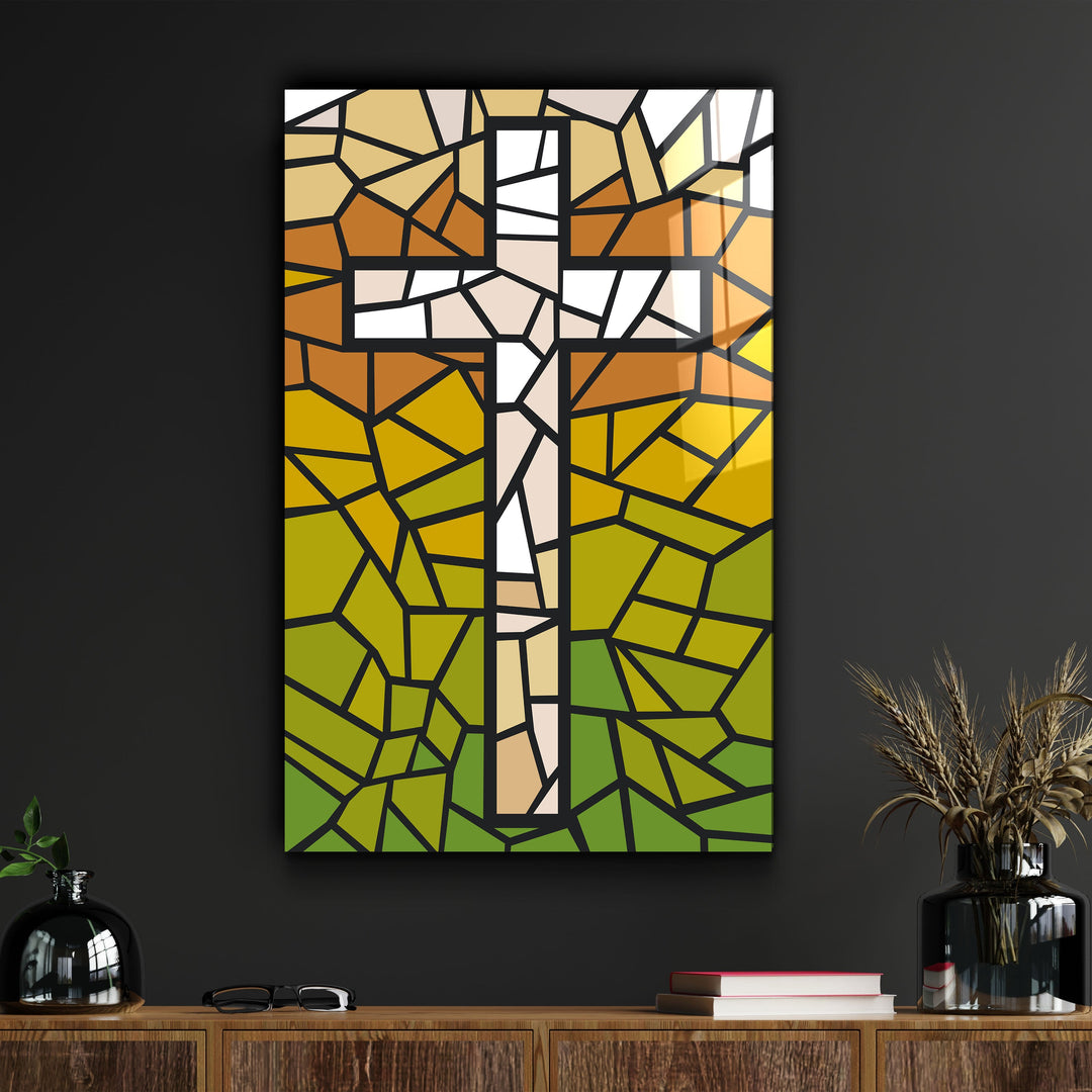 ."Cross". Designers Collection Glass Wall Art