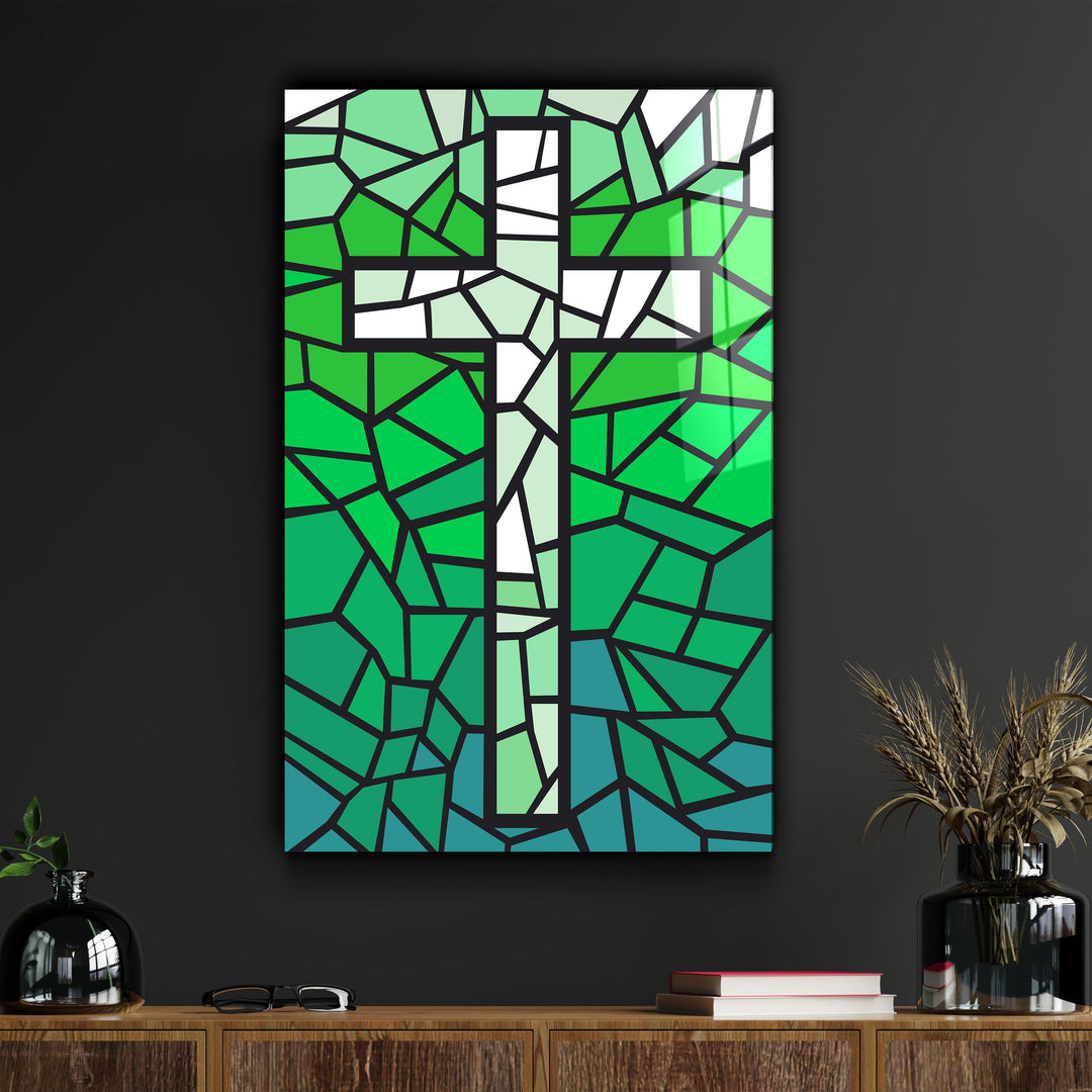 ."Cross". Designers Collection Glass Wall Art