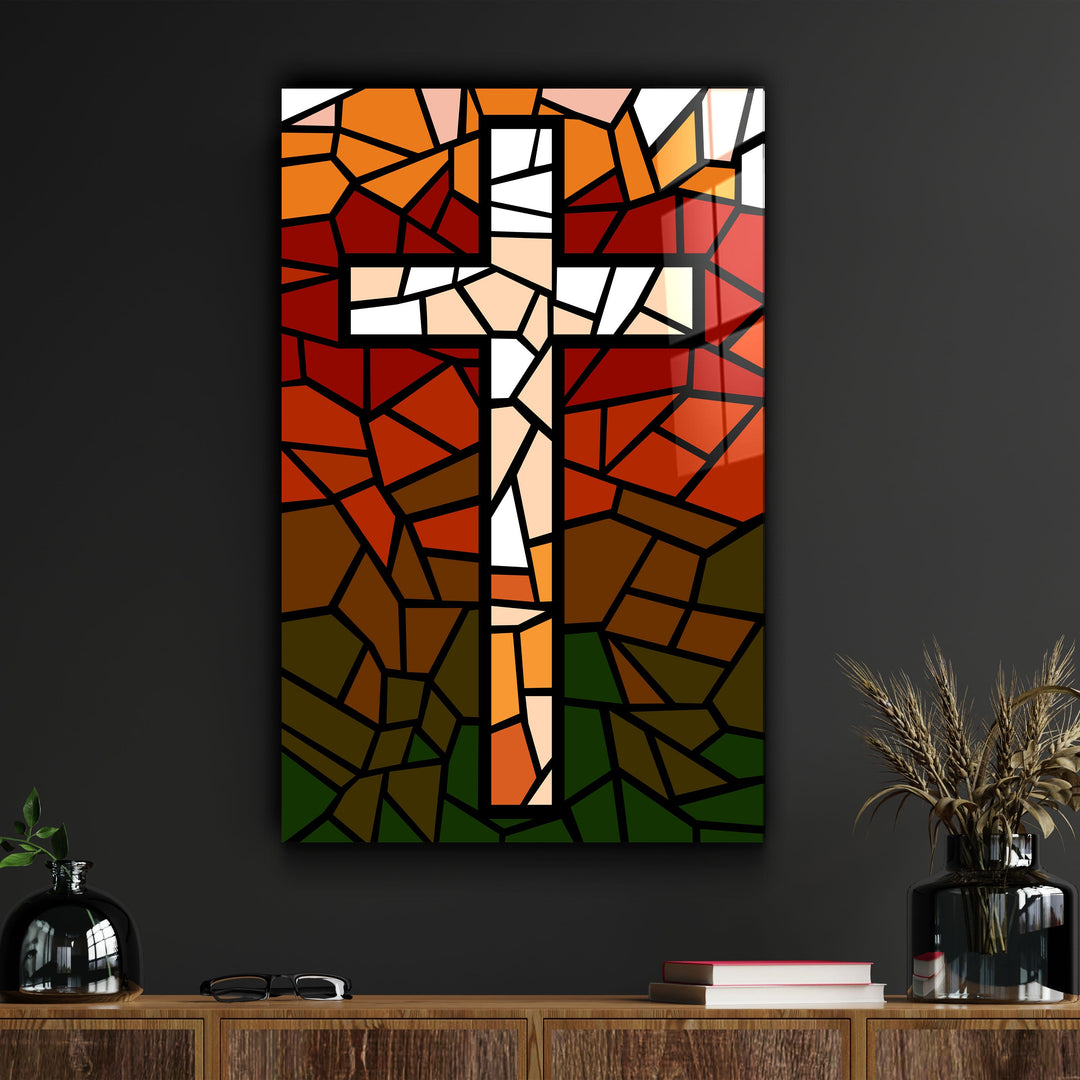 ."Cross". Designers Collection Glass Wall Art