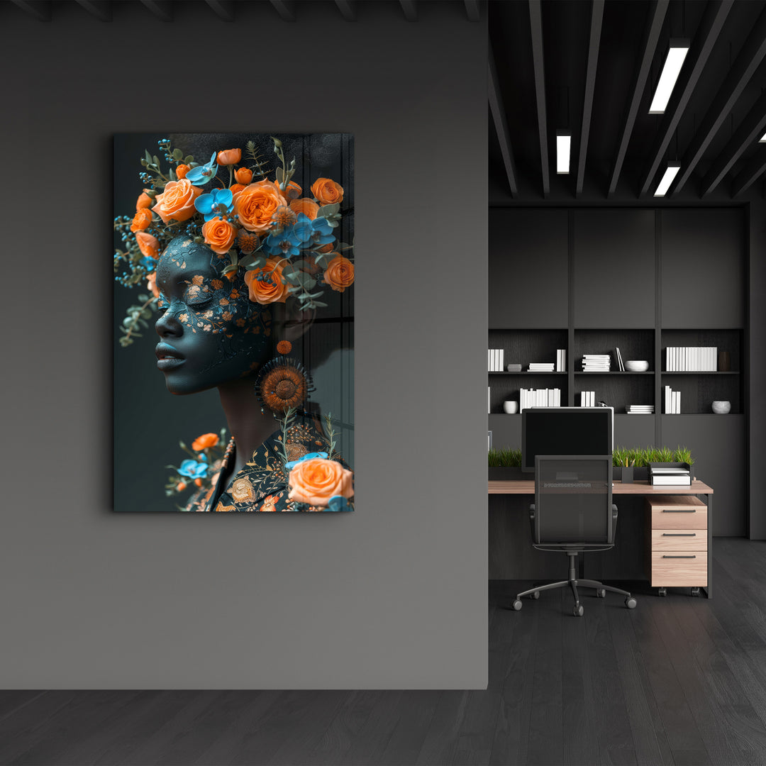 Orange Roses - Glass Wall Art