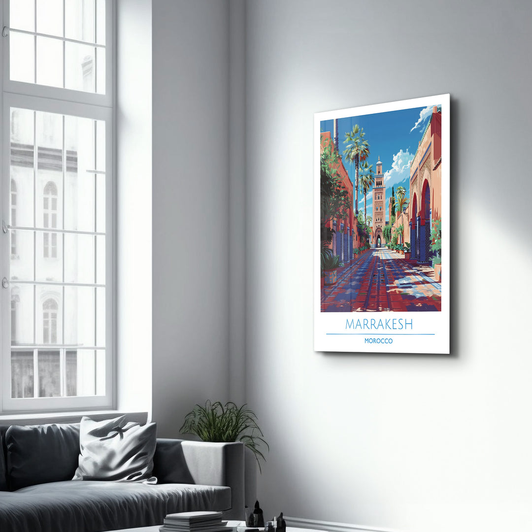 Marrakesh Morocco-Travel Posters | Glass Wall Art