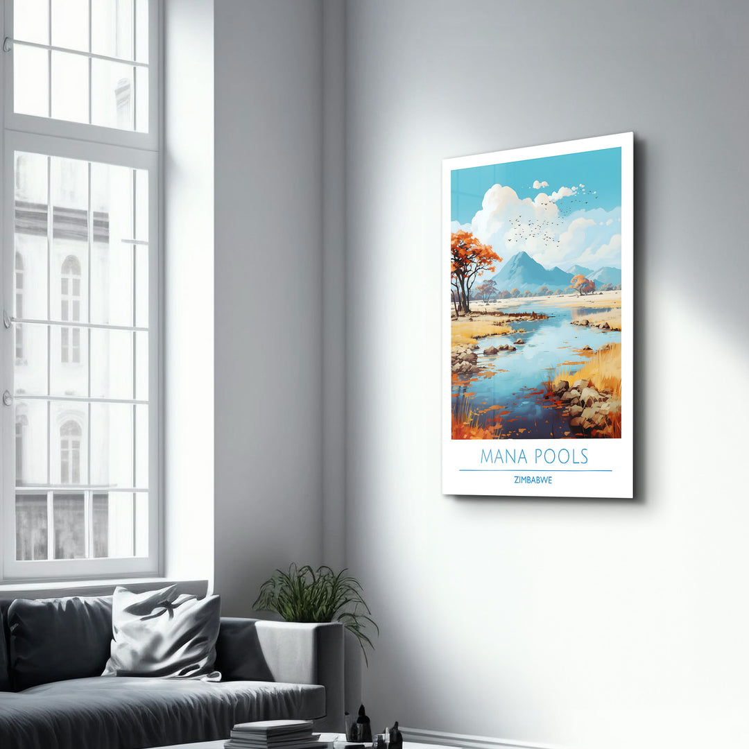 Mana Pools Zimbabwe-Travel Posters | Glass Wall Art