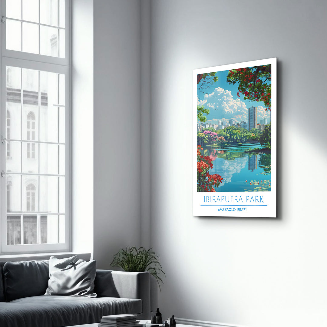 Ibirapuera Park-Sao Paolo Brazil-Travel Posters | Glass Wall Art