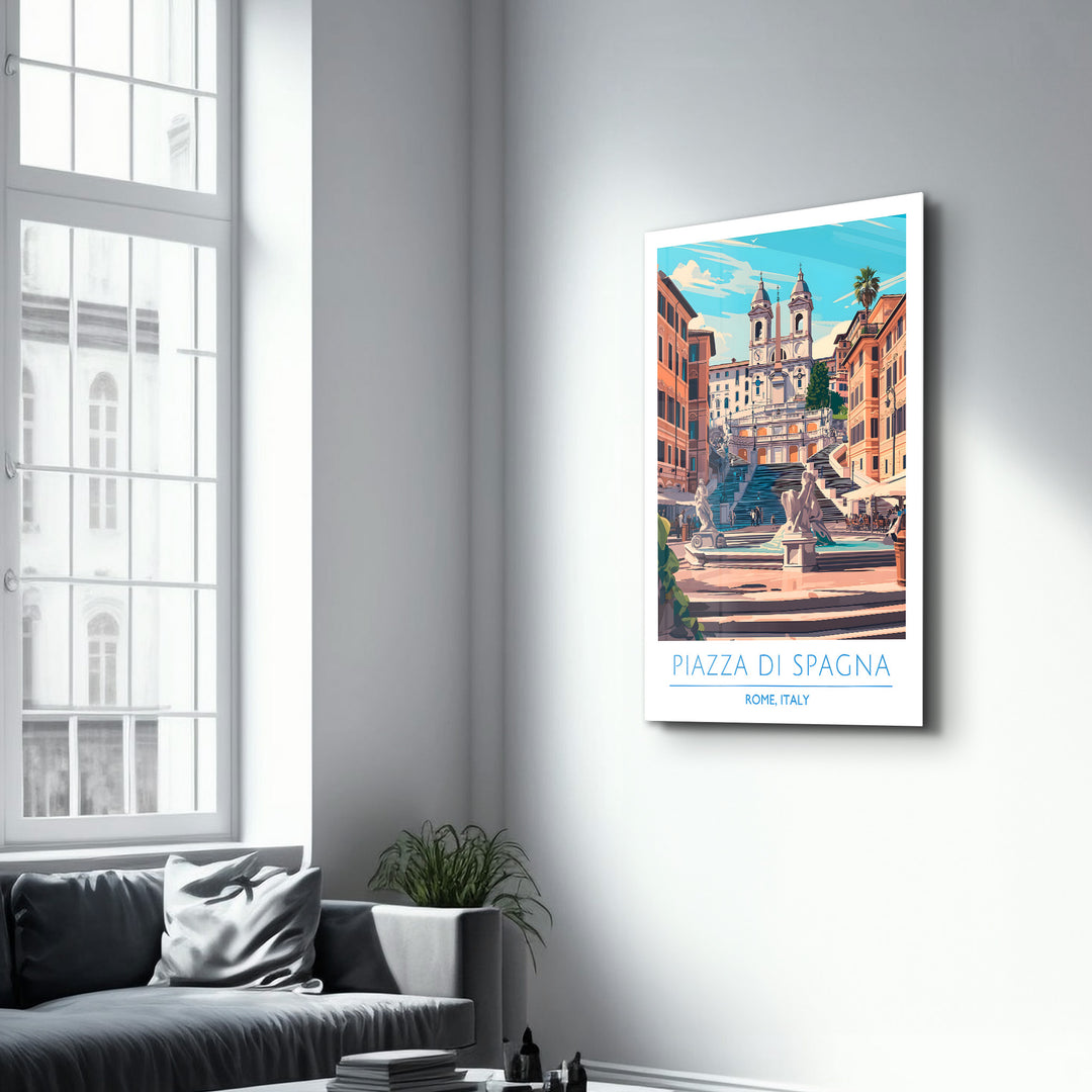 Piazza Di Spagna-Rome Italy-Travel Posters | Glass Wall Art