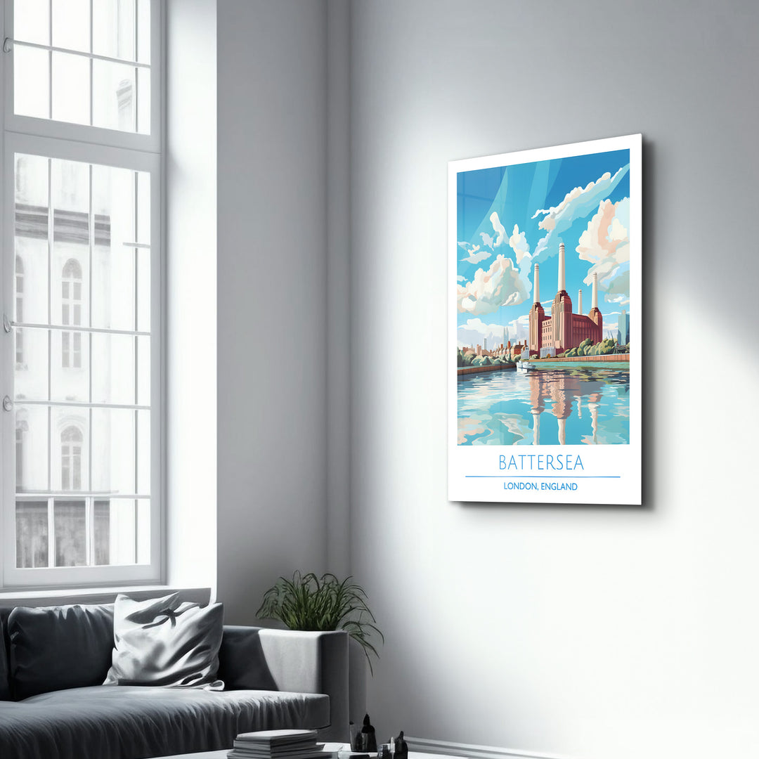 Battersea-London England-Travel Posters | Glass Wall Art