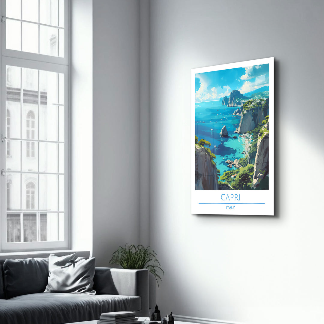 Capri Italy-Travel Posters | Glass Wall Art